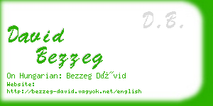 david bezzeg business card